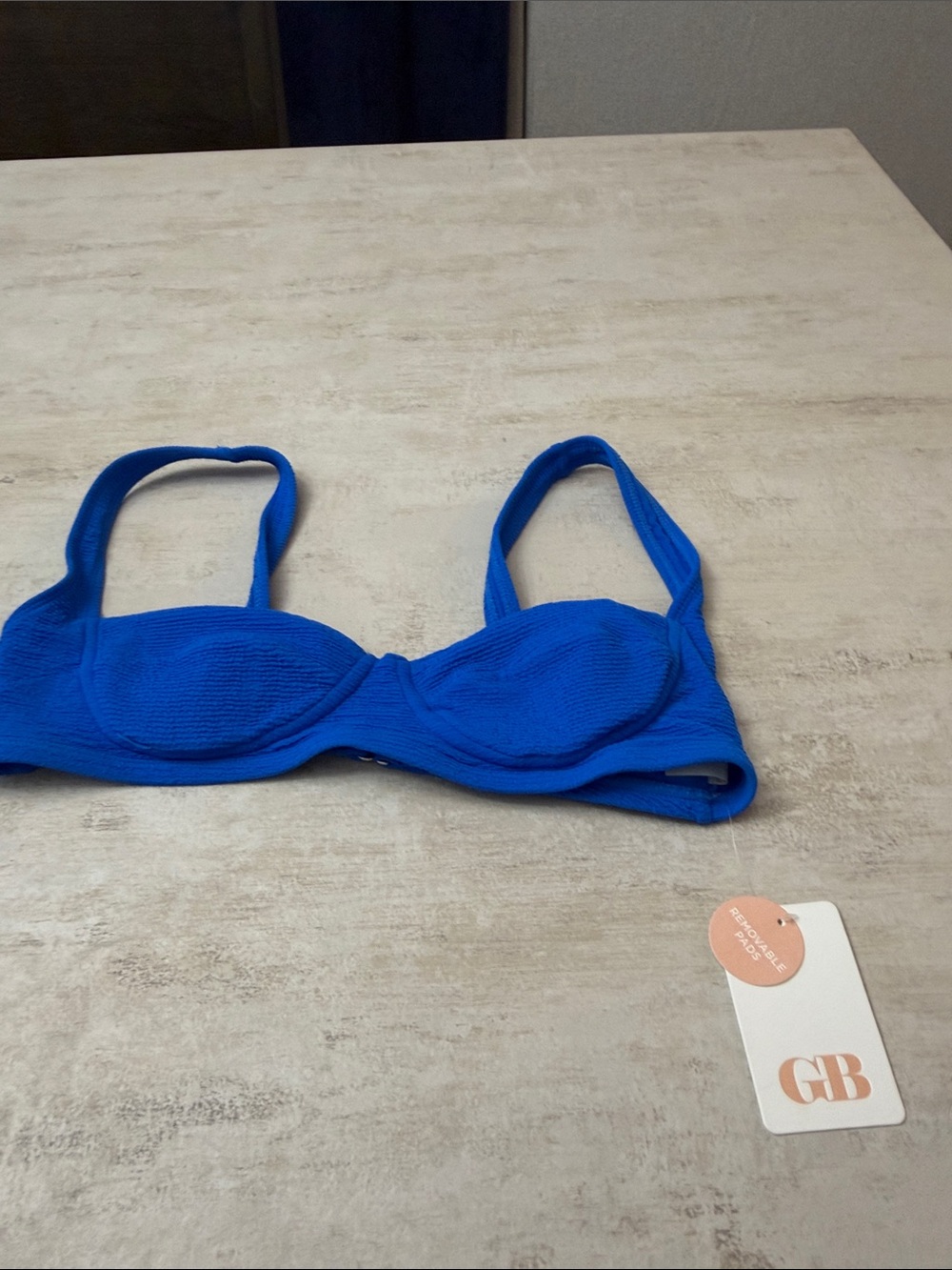 Gianni Bini Vibrant Royal Blue Textured Underwire Bikini Top